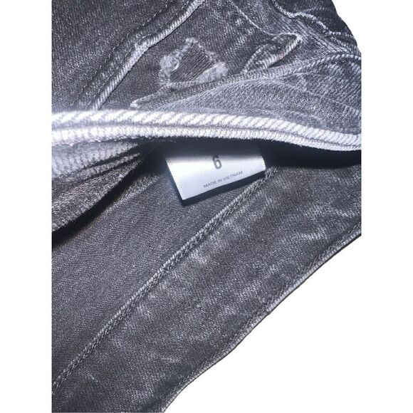 Express Black Denim Midi Skirt with Slit Size 6 - Picture 5 of 5